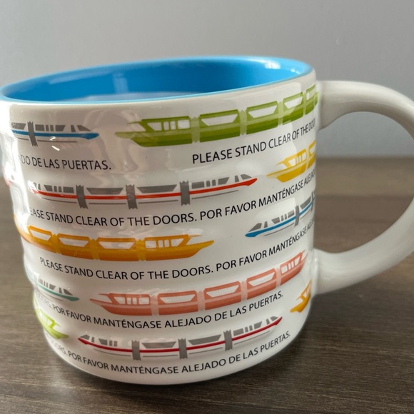 Disney Parks Monorail Please Stand Clear of the Doors Ceramic Coffee Mug NIB - Picture 3 of 5
